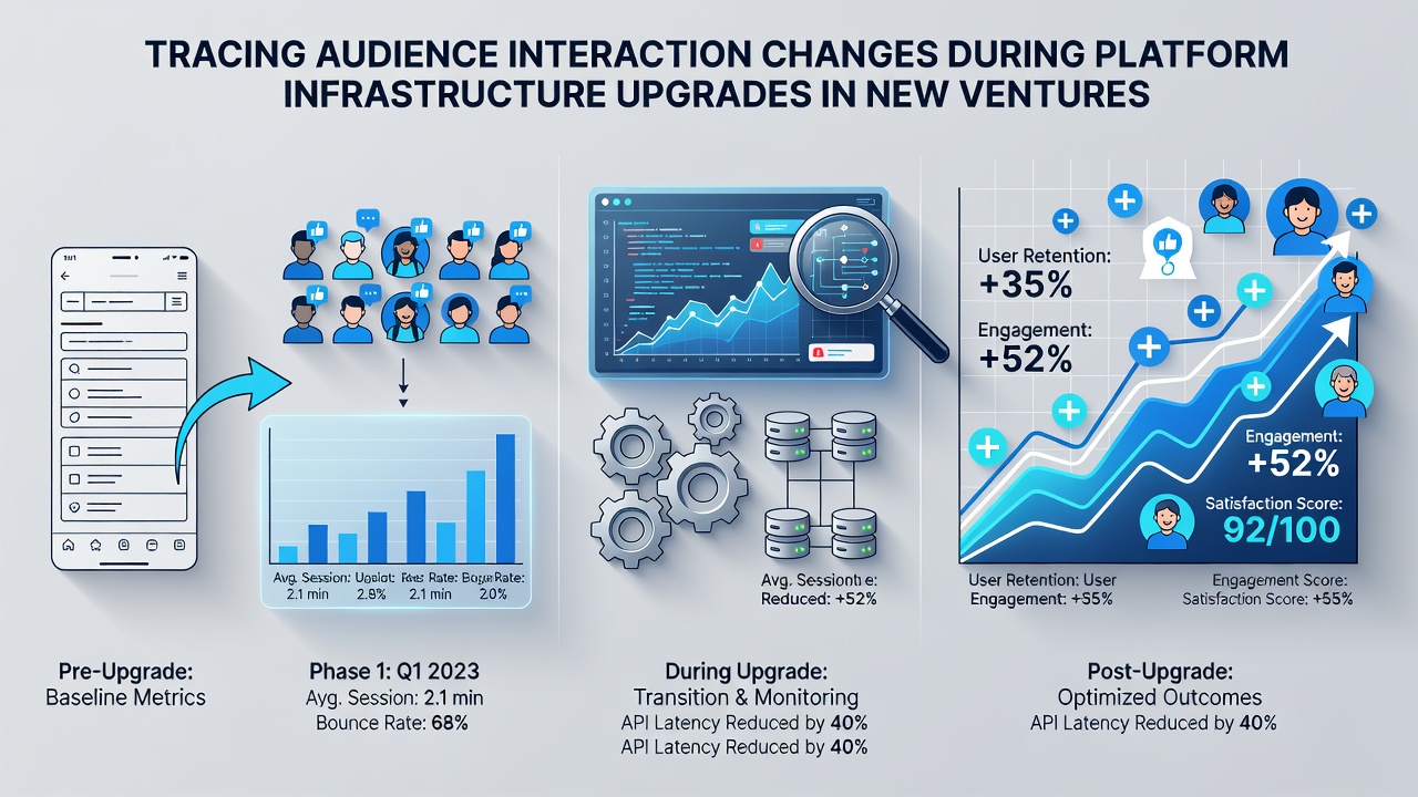 Audience interaction graphs during mid-upgrade phase for new ventures